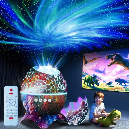 MEDOOSI Infantil Dinossauro Lâmpada Bluetooth Controle Ovo Dragão Com Projetor De Luz Música Nocturna Estrelada Presente