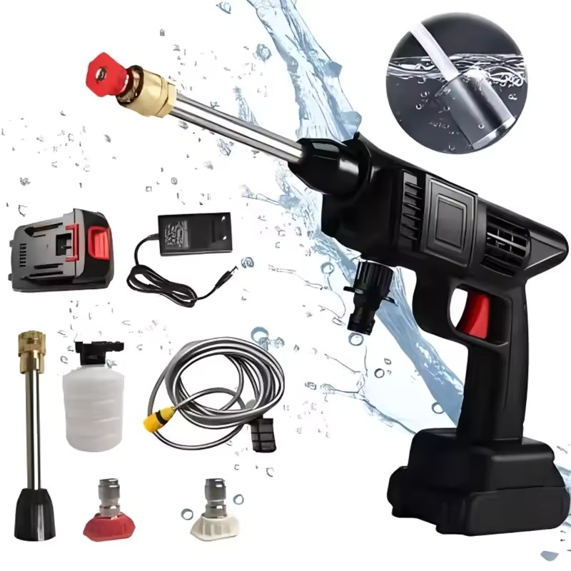 Lavadora de Alta Pressão Portátil Recarregável Para Carros E Jardins Linha Premium Pistola...