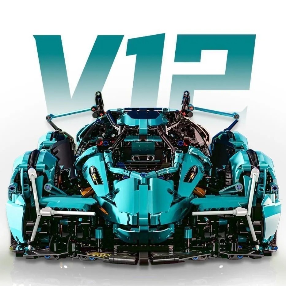 Montado educacional compatível Lego V12 Lamborghini carro esportivo brinquedo das crianças bloco de construção carro pre