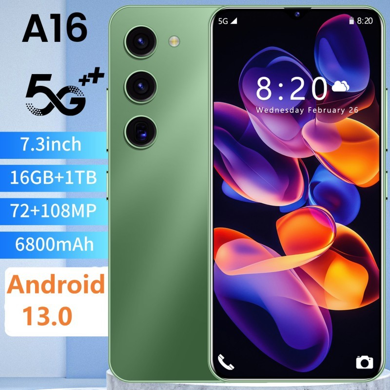Telefone Android Celular A16 Smartphone Celular Barato 5G Celulares 16+512GB Dula Sim  Cartão
