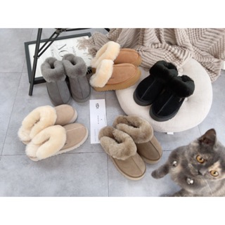 Novo estilo inverno botas de neve de lã com sola grossa coberta de dedo do pé meio Slipp em Oferta na Shopee