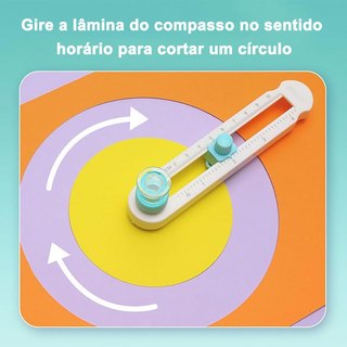 Cortador Circular De Papel De Com Balança Ajustável Portátil Para Composto 2-20cm ou 5-16 cm