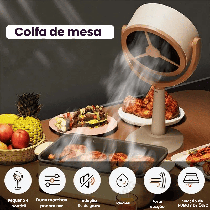Mini Exaustor De Mesa Com Portátil 2 Velocidades Sucção Forte E Baixo Ruído Fumos Filtrantes Capota portátil pequena