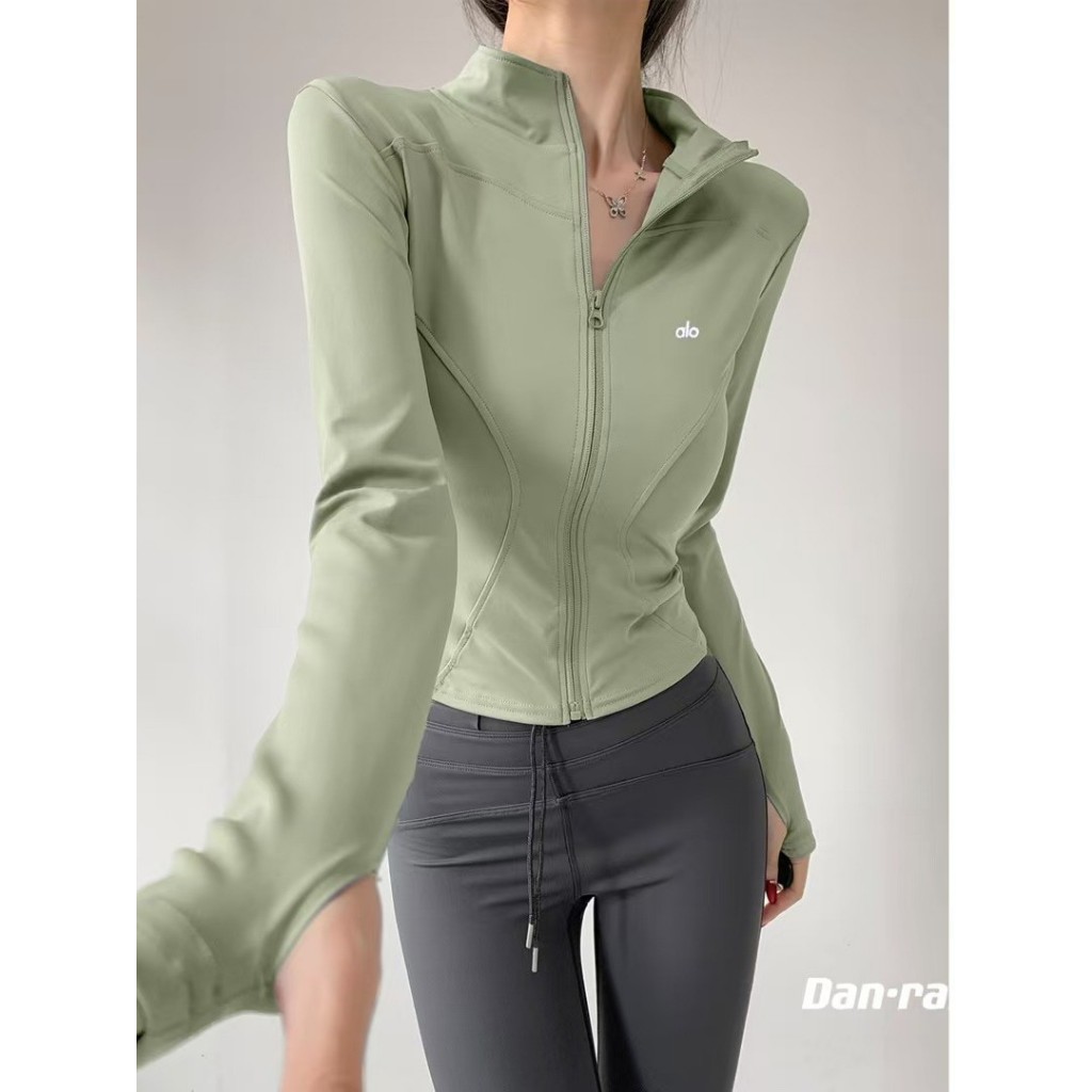 a.l.o europeu americano jaqueta de Fitness feminino outono inverno fino ajuste de secagem ...