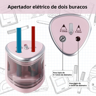 Afiador de Lápis Elétrico Automático - Material Escolar para Alunos do Ensino Fundamental em Oferta na Shopee