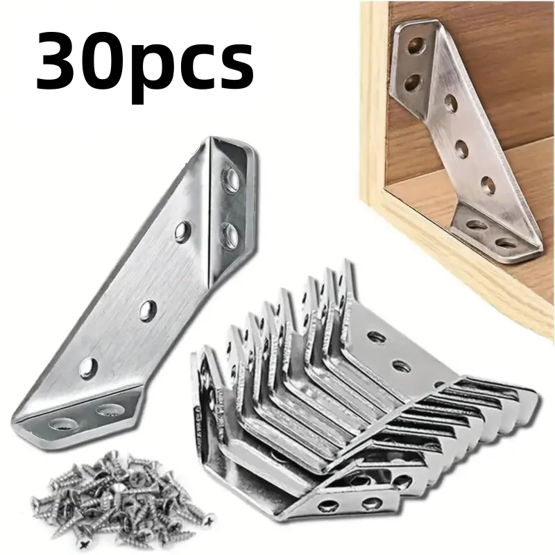 Kit 30 conectores de aço cantonês conector cantonês canto móveis de madeira excelente reforço canto de móveis