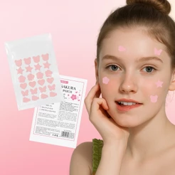 LAIKOU Japão SAKURA PIMPLE PATCH 24 PATCHES Para Todos Os Tipos De Pele Absorvem O Excesso De Óleos Reparam Acne