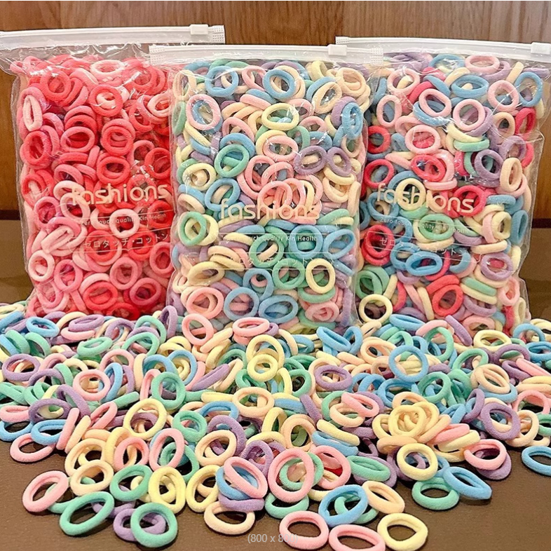 100 Peças De Elásticos Infantis De Alta Elasticidade Para Acessórios De Cabelo Da Moda Meninas Sem Danificar O