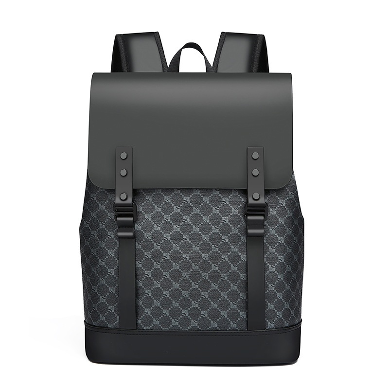 Mochila de couro para homens Bolsa de computador de negócios de grande capacidade