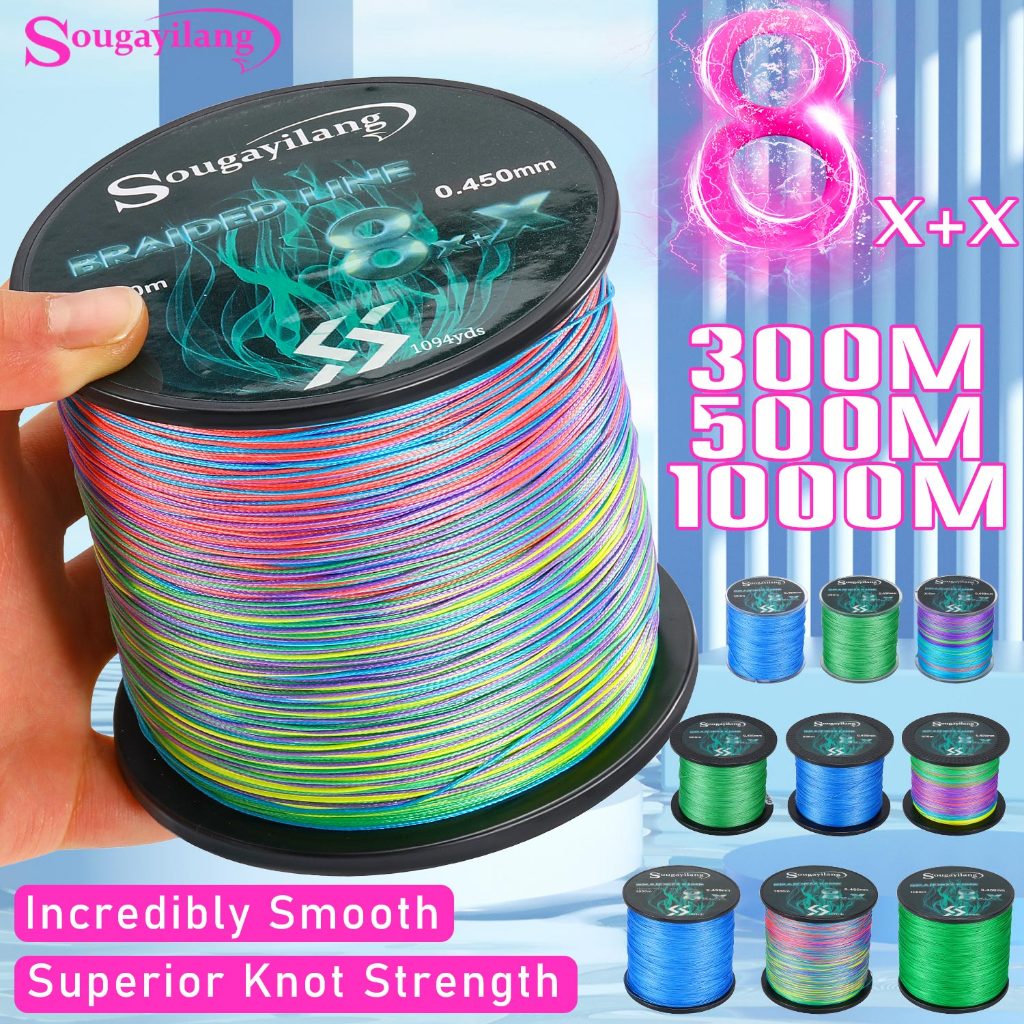 Linha De Pesca Trançada Sougayilang – PE De 8 Fios | 300M/500M/1000M Comprimentos Arraste Máximo De 7.6KG-48.5KG Ultrafo em Oferta na Shopee