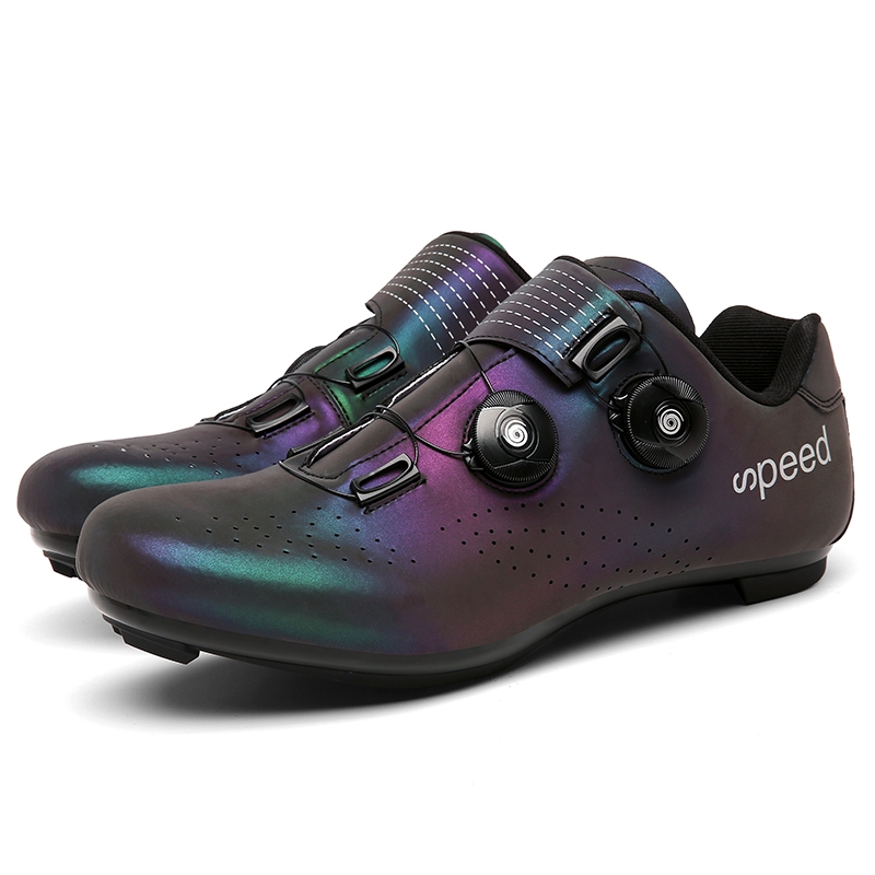 Sapatos De Bicicleta De Estrada Ciclismo MTB Spin Rendas Auto-Travamento Dos Homens E Das Mulheres Com Chuteiras SPD Com