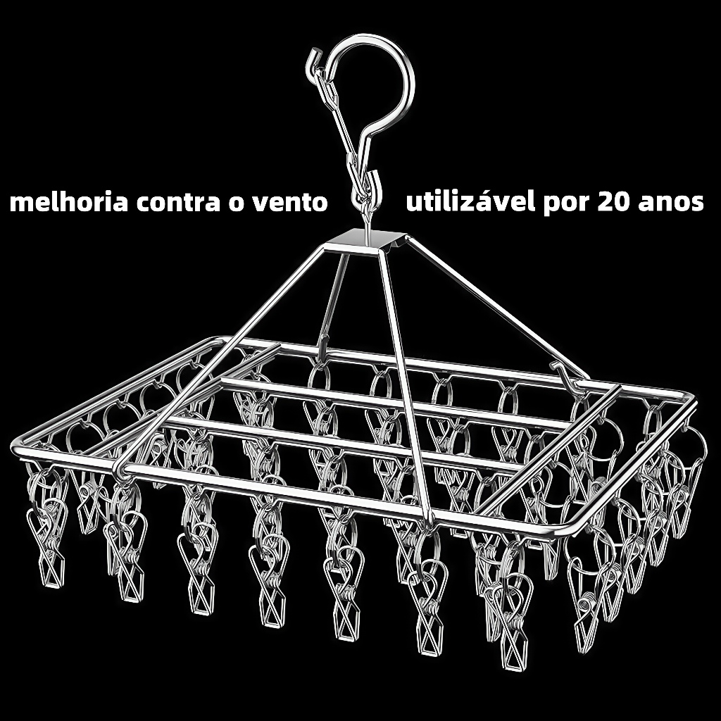 Varal 40 Prendedores Para Roupa Intima Para Calcinha Meia Cueca  Reforçado inox 20 Prendedores
