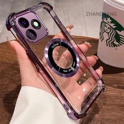 Capa Para Itel A70 À Prova De Choque Galvanizada Transparente De Alta Definição De Telefone Estética design De Sucção Ma