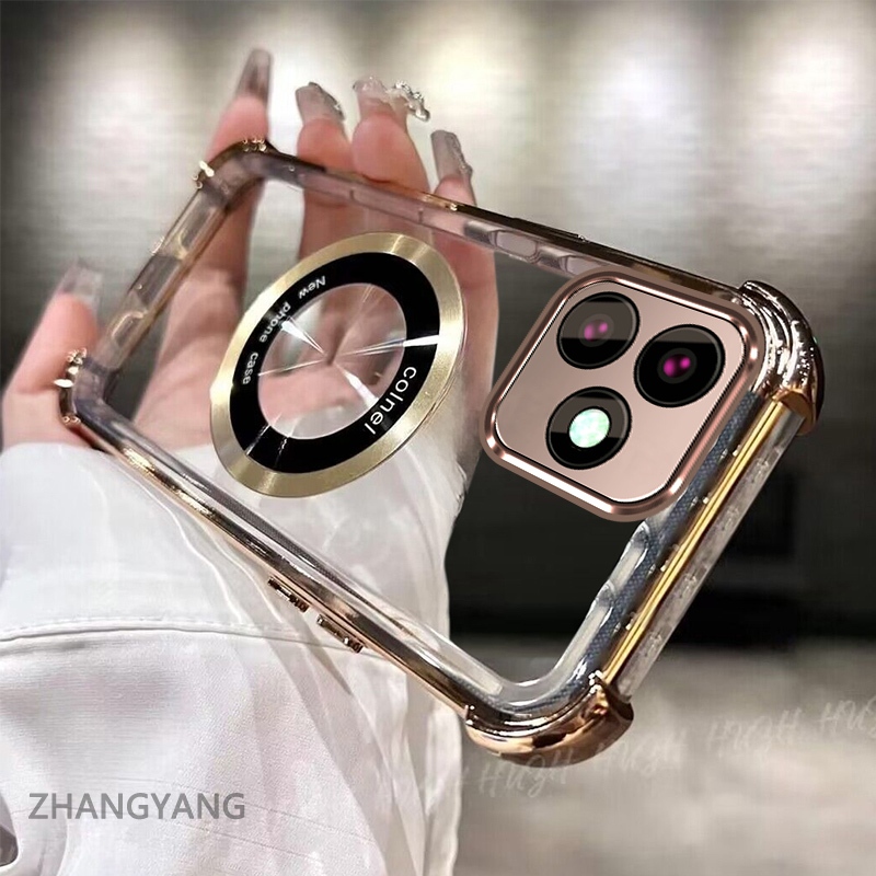 Capa Para OPPO A5 Pro 5G , À Prova De Choque , Galvanizada , Transparente , De Alta Definição , Estética , design De Suc