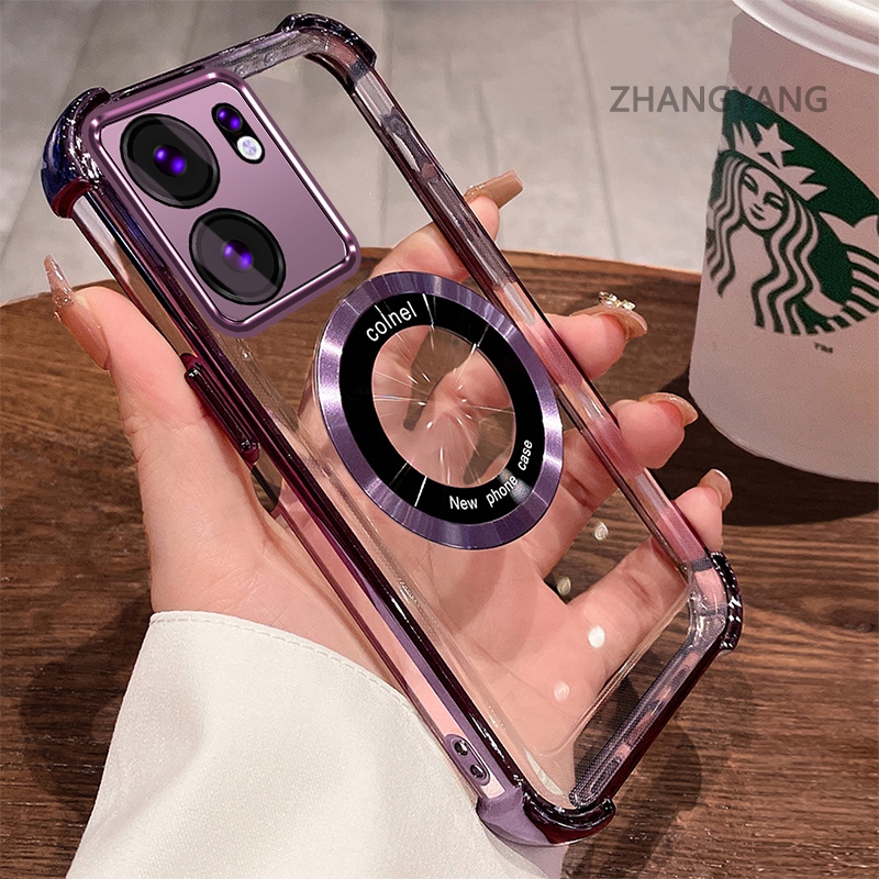 Capa Para OPPO Reno 13F 5G À Prova De Choque Galvanizada Transparente De Alta Definição De Telefone Estética design De S