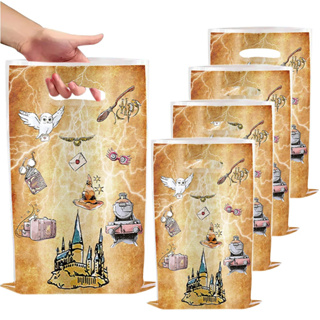 10/20/30 Pçs Harry Potter Festa Sacos De Presente De Plástico Saco De Doces Da Escola Mágica Saque Crianças Meninos Meni em Oferta na Shopee