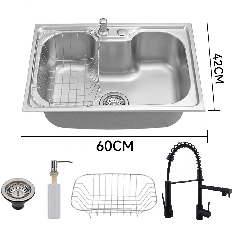 Cuba para cozinha gourmet pia aço inoxidável acessórios e torneiras 60x42 em Oferta na Shopee