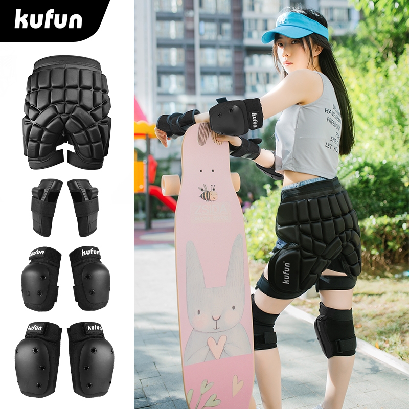 KUFUN Conjunto De Equipamentos De Proteção Para Skate , Almofadas Quadril , Joelheiras Patinação , Cotovelo , Adultos , 