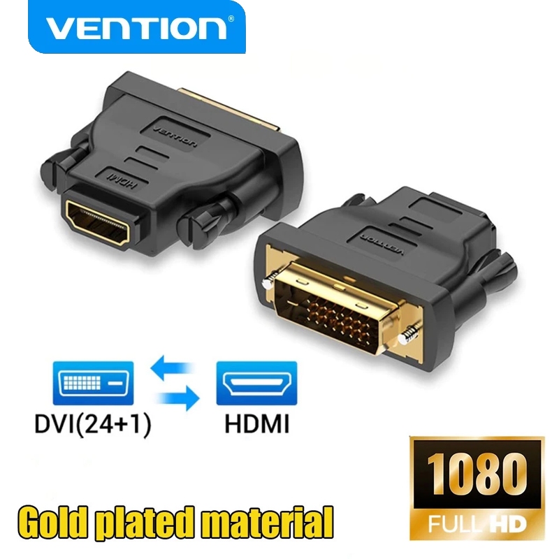 Vention Adaptador DVI Para HDMI Bidirecional-D (24 + 1) Macho Fêmea Conversor 1080P Laptop DVD Projetor HDTV em Oferta na Shopee