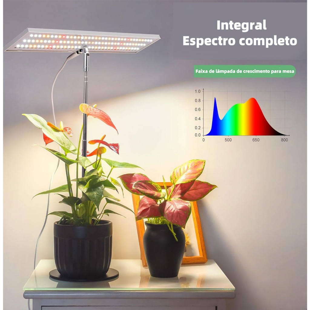 Led Grow Luz de cultivo ajustável de espectro completo para plantas internas para mesa de escritório em Oferta na Shopee