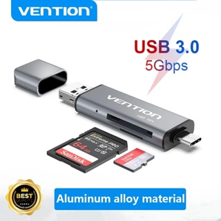 Vention Leitor De Cartão SD TF 2 Em 1 OTG USB 3.0 2.0 5 Gbps 256 Gb Type C 3.0 Adaptador De Memória Micro Mini Inteligen em Oferta na Shopee