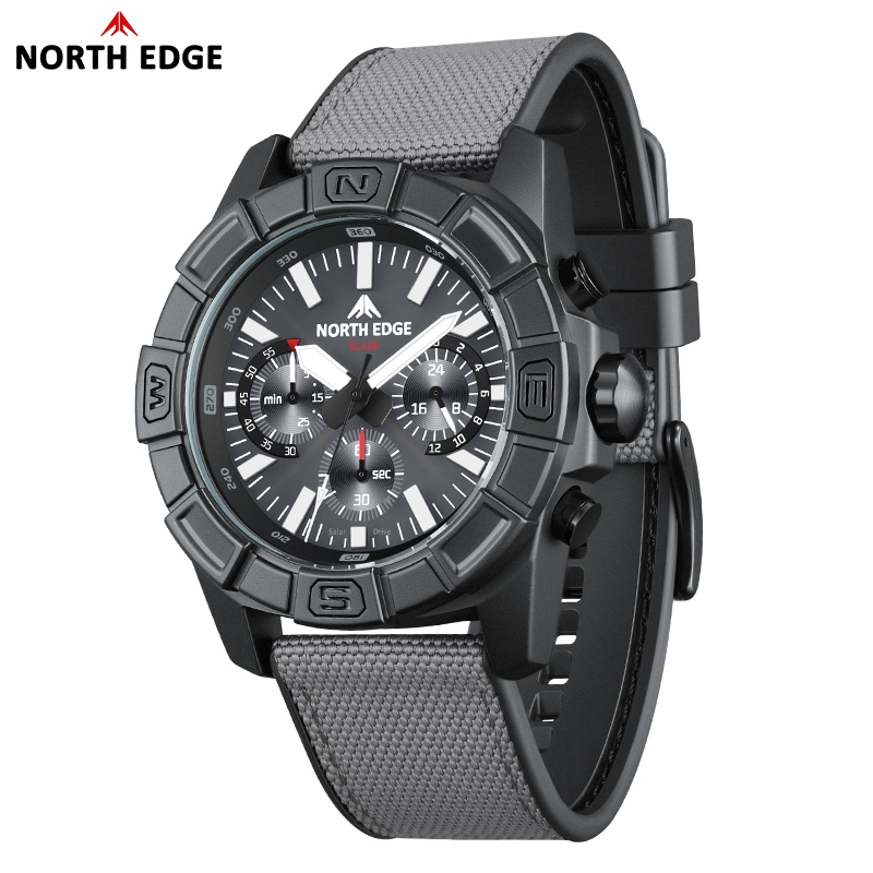 NORTH EDGE BLAZE Relógio Masculino Original Com Energia Solar 50M À Prova D'água Para Esportes Ao Ar Livre Três Subdiais em Oferta na Shopee