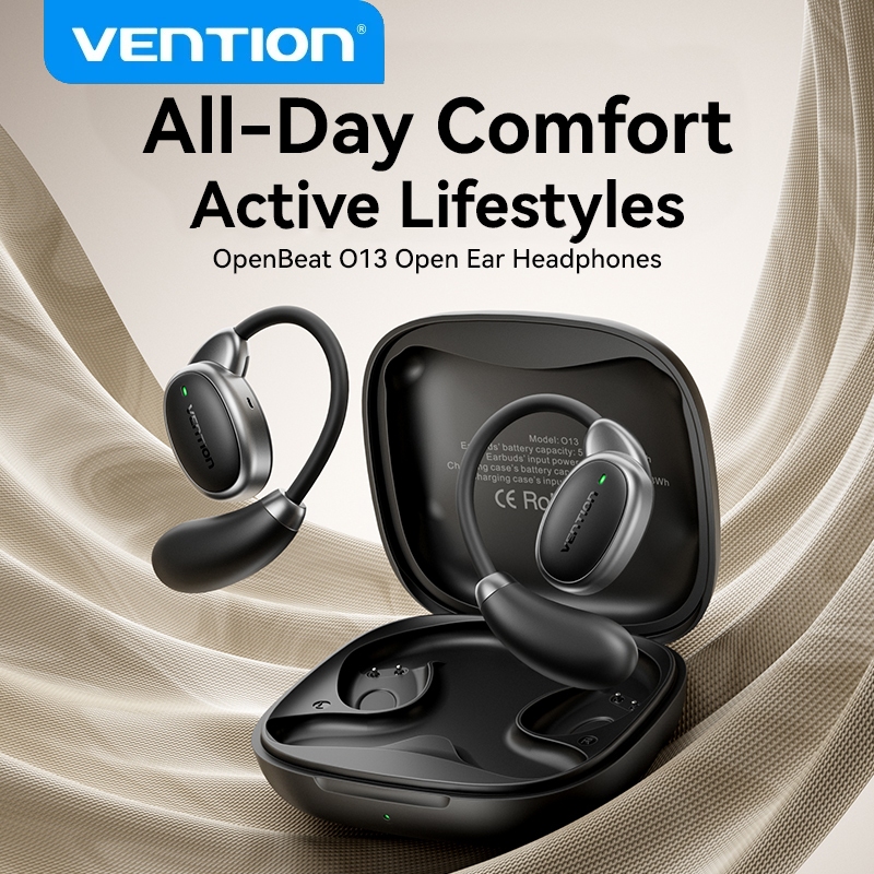 Vention O13 TWS Fones De Ouvido Bluetooth Estéreo 5.4 Inteligentes Com Cancelamento De Ruído Touch Esportivos Sem Fio - Audio