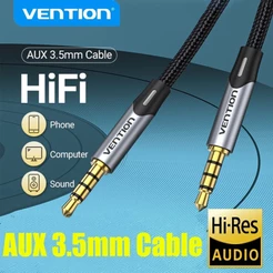 VENTION Cabo de áudio macho para macho de 3.5 mm Cabo AUX para Adequado para microfones telefones celulares e laptops