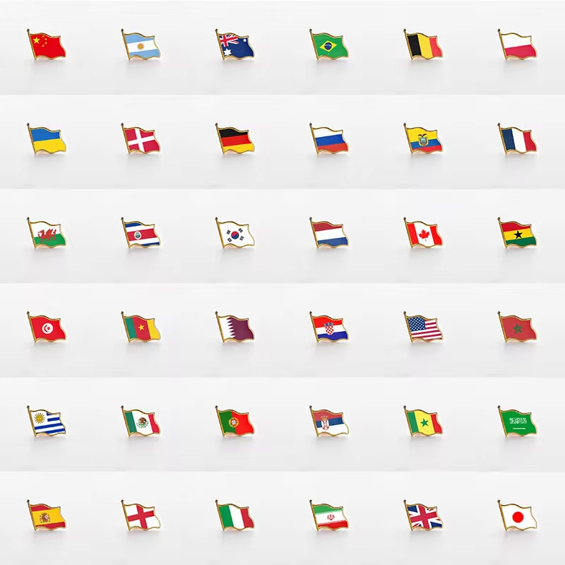 Brasil , Shaki , Rússia , Argentina , Algéria , Bélgica , Coréia Do Sul Emblema De Lapela De metal Com Bandeira Nacional