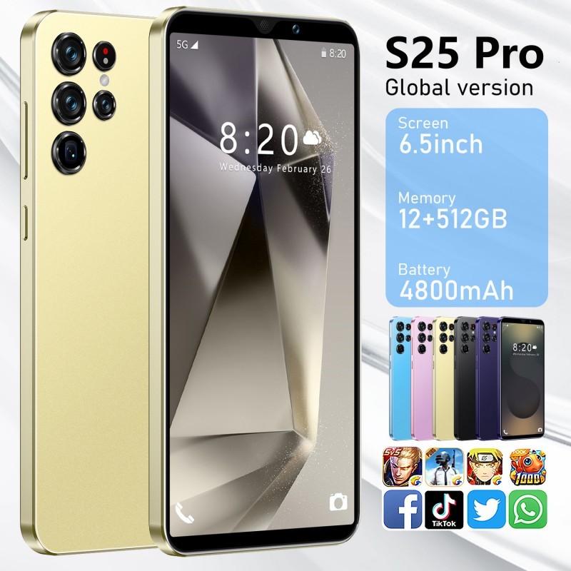 Imagem Celular S25 Pro 6.5 Polegadas 12 + 512GB Android 5G Smartphone