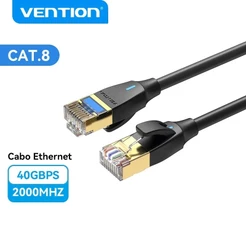 VENTION Cat8 Cabo De Rede Ethernet Sftp Slim 40gbps Rj45 2000mhz Para Laptop PC