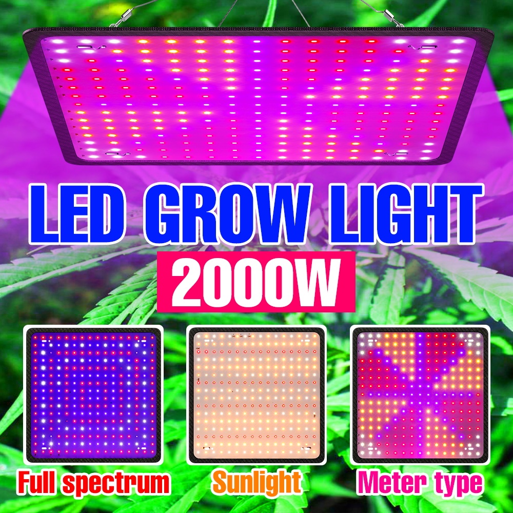 2000W LED Planta Grow Light Espectro Completo 110V/220V Tenda De Estufa Lâmpada De Preenchimento De Placa Quântica UV IR