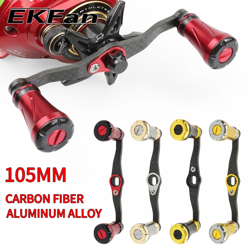 EKFan EVA knob 105mm carbon fiber Baitcasting fishing reel handle 7*4/8*5mm hole for A/S/D Baitcasting Lure Reel parts