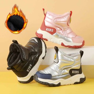 Meninos Botas De Neve Acolchoadas Meninas Grossas Inverno Crianças Formadores Quentes Algodão Pelúcia Pele Esportes em Oferta na Shopee