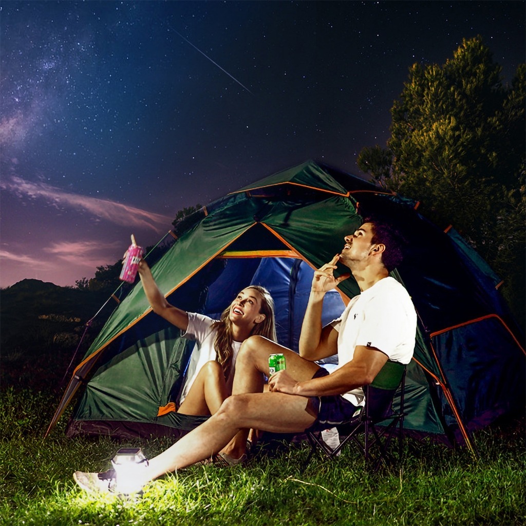 Imagem Barraca de Camping Portátil para 4 Pessoas – 2 Camadas, Impermeável, Medidas 210×200×135cm
