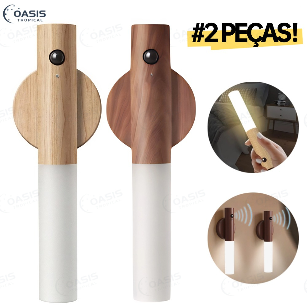 Luminaria Led Recarregável Sensor de Movimento Arandela de Madeira Minimalist Mesa Parede Magnética em Oferta na Shopee
