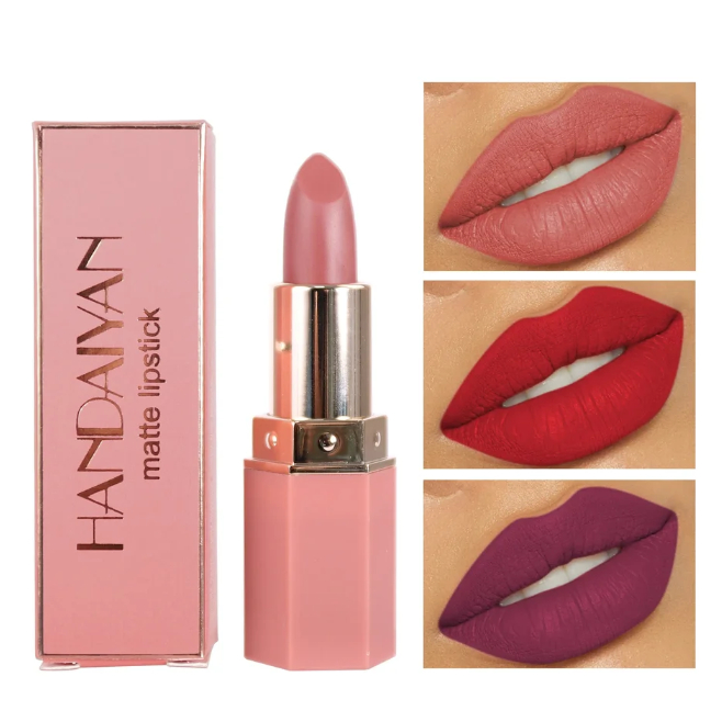 6 Cores Maquiagem Batom Fosco À Prova D'água De Longa Duração Sexy Vermelho Rosa Veludo Nude Batons Cosméticos Femininos