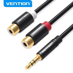 Vention 3.5mm Para 2 Rca Macho Para Fêmea Cabo Aux para os ouvidos os sistemas domésticos de áudio de falantes