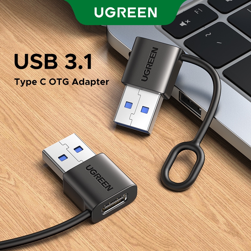 Adaptador UGREEN USB3.1 USB-C Macho Para A Fêmea Anel De Suspensão De PVC De 5 Gbps Suporte QC18W