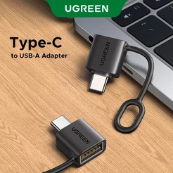 Adaptador UGREEN USB3.1 USB-A Macho Para C Fêmea Anel De Suspensão De PVC De 5 Gbps Suporte QC18W