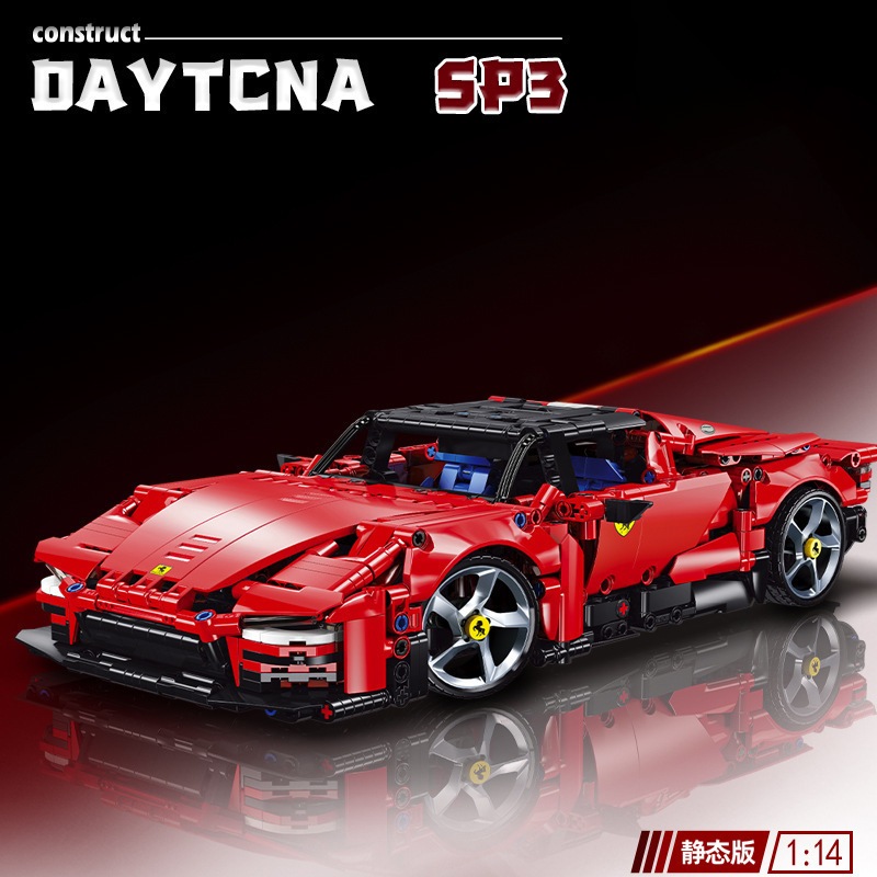 1600 peças modelo de carro esportivo de luxo compatível com Lego Ferrari SP3 Porsche 911 conjunto de bloco de construção