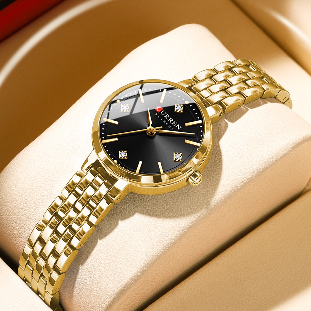 CURREN Relógio Feminino Novo Design Luxo Elegante De Quartzo À Prova D'água 9106 X em Oferta na Shopee