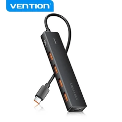 Vention USB C Hub 3.2 Gen Adaptador De 5 Portas Com Suporte Para HDD De 8 Tb Plug and Play PC , Laptop E Mac