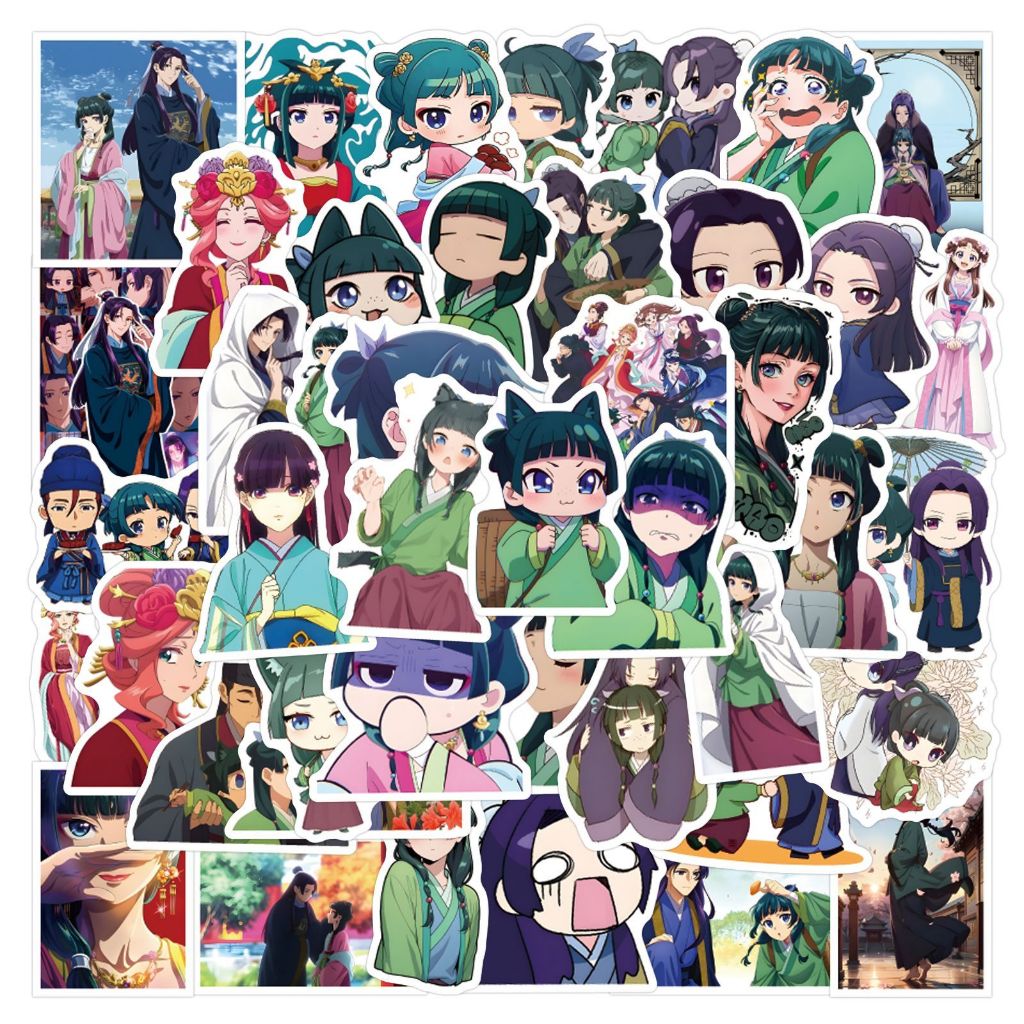 60 Pçs/Set Kusuriya no Hitorigoto O Apótico Diários Adesivos Maomao Jinshi Decalques DIY Anime Adesivo Crianças Brinqued