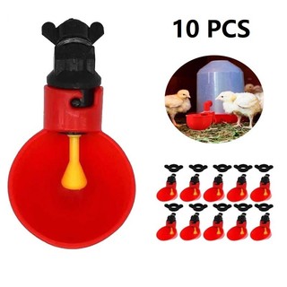 10 Bebedouro Automático Para Aves Galinhas - Copo De Água Cor Vermelho