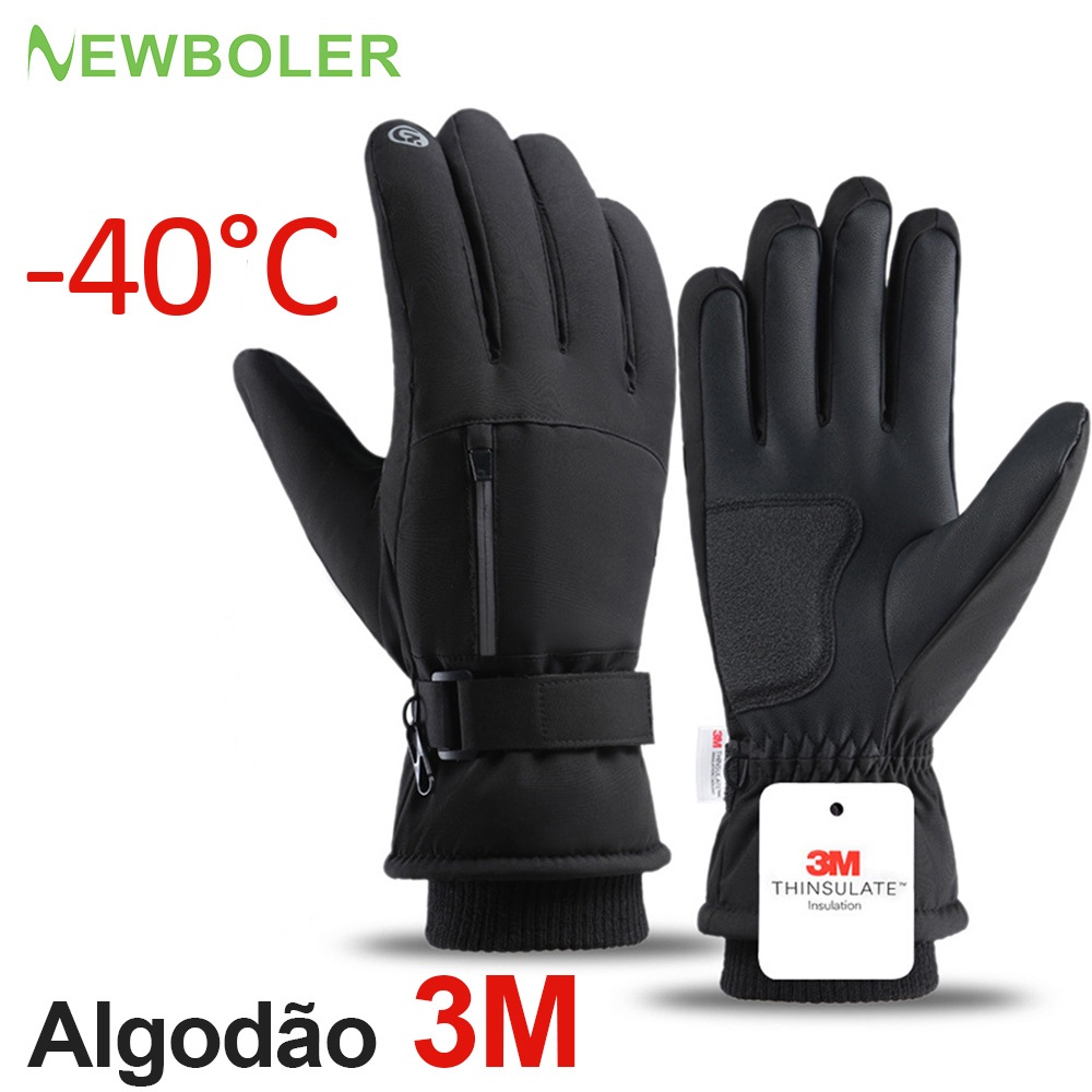 Newboler Luvas De Inverno Impermeáveis Mulheres Homens Esqui Antiderrapantes Quentes Dedo Cheio Bicicleta Esportes Ao Ar