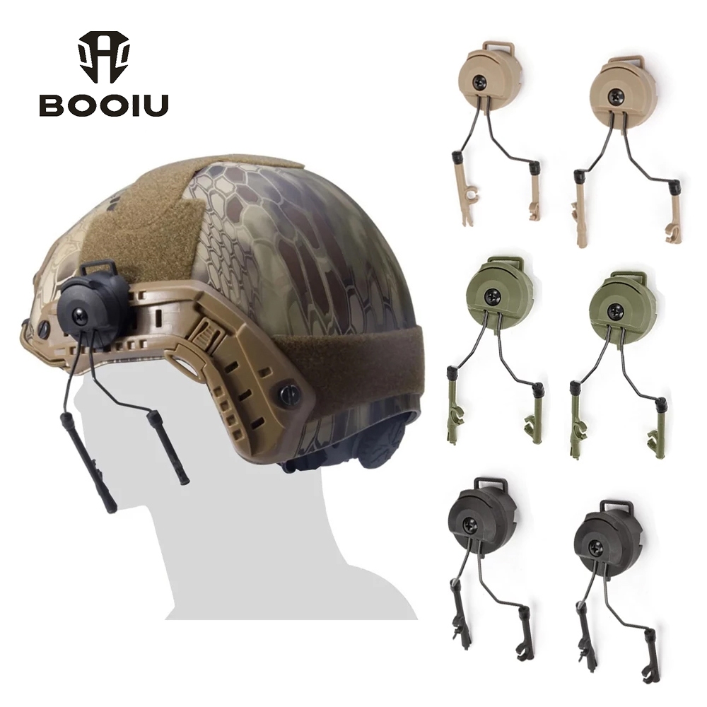 BOOIU Capacete Tático Fone De Ouvido Suporte Rápido Ops Núcleo Arco Ferroviário Adaptador Montagem Comtac II Militar Can