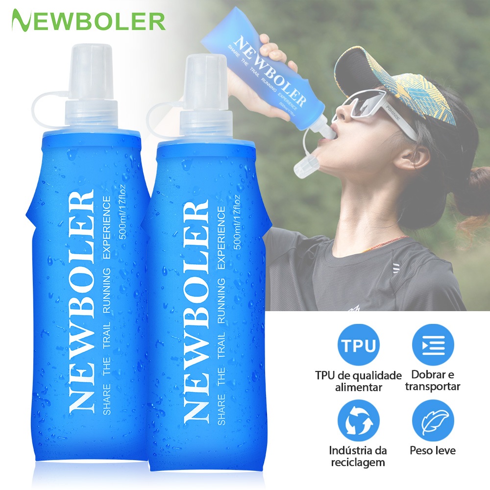 NEWBOLER 150ml 250ml 500ml Garrafa Macia De Silicone Dobrável De Água Esportes Ao Ar Livre Viagem Correndo Portátil em Oferta na Shopee