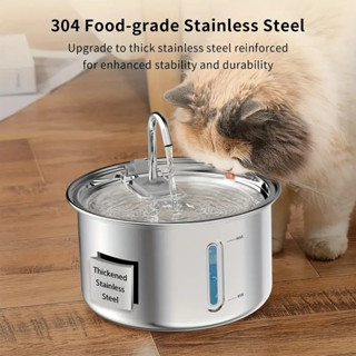 Aço Inoxidável Fonte para Gatos com Filtro 3L Dispensador de água para Cães Bebedouro Gato Automático