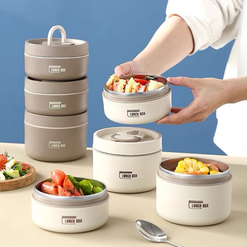 Lancheira Térmica Portátil De Aço Inoxidável 304 Com Bolsa De Grande Capacidade Caixa Multicamadas Bento BPA Free Food C